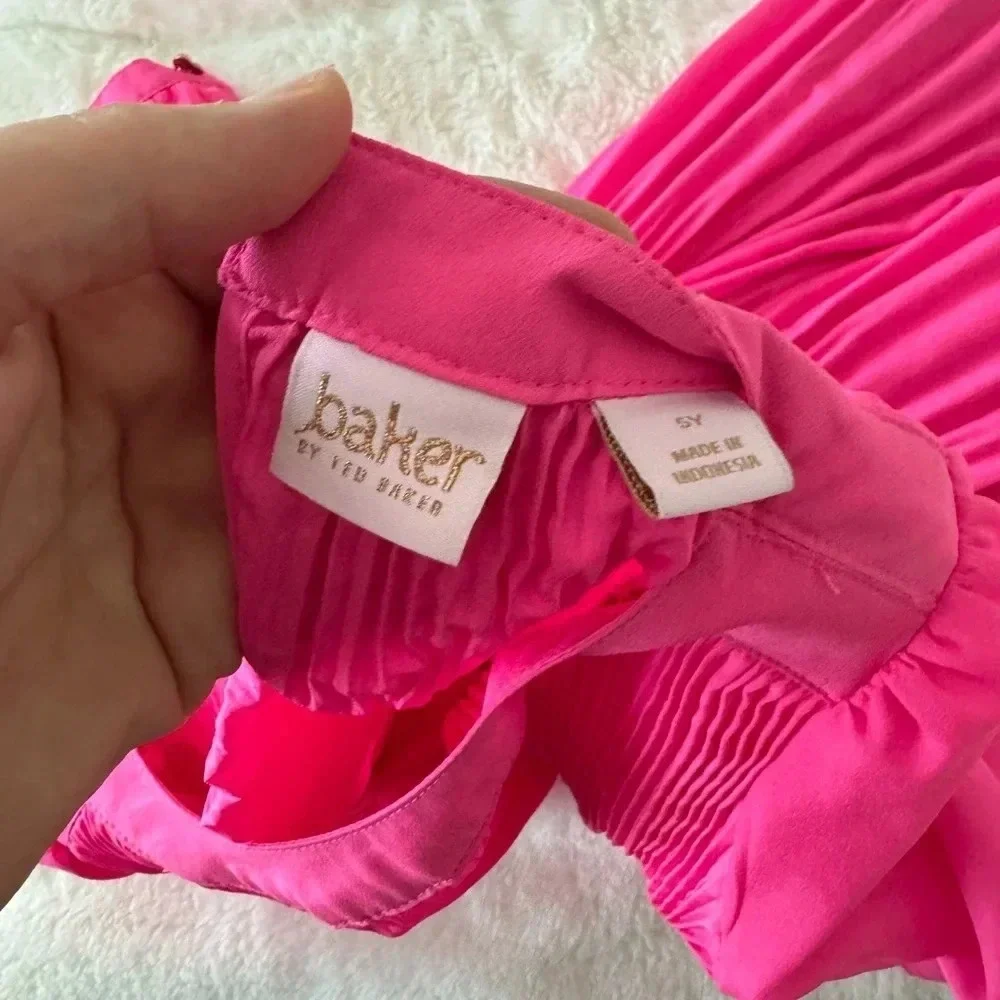 Ted baker girls bright Barbie pink dress tunic top size 5